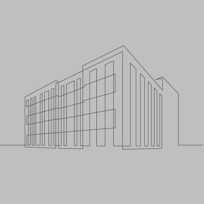 Grey and black vector image of a bulding 5